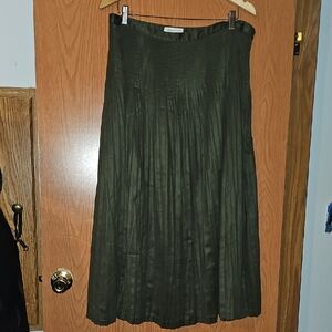 Coldwater Creek SAGE Green A-Line Skirt FAUX SUEDE size LARGE
